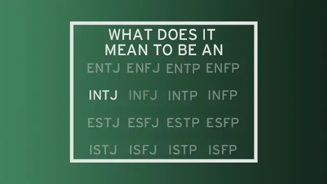 A list of all 16 MBTI types with all but "INTJ" faded out. The header of the image reads "What do it mean to be an..." leading the reader to see INTJ as the completion of that statement.