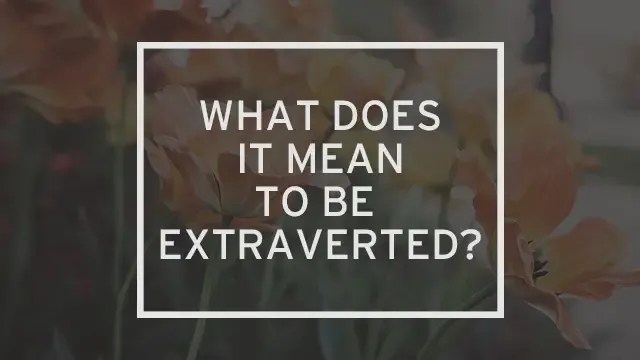 A background of flowers with the words "What does it mean to be extraverted?" written over it.